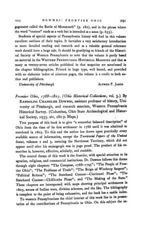 Frontier Ohio, 1788-1803. (Ohio Historical Collections, Vol.3.) By