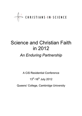 Science and Christian Faith in 2012