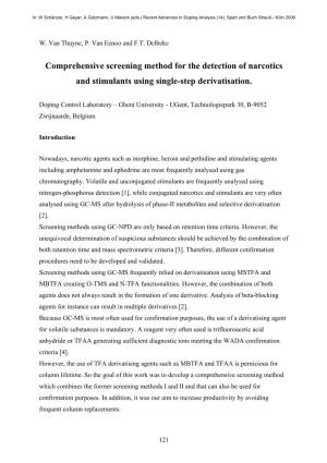 Comprehensive Screening Method for the Detection of Narcotics and Stimulants Using Single-Step Derivatisation