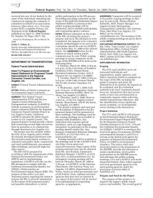 Federal Register/Vol. 74, No. 55/Tuesday, March 24, 2009/Notices