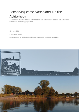 Conserving Conservation Areas in the Achterhoek