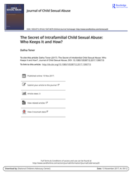The Secret of Intrafamilial Child Sexual Abuse: Who Keeps It and How?
