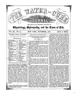 Water-Cure Journal V12 N5 Nov 1851