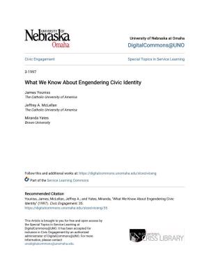 What We Know About Engendering Civic Identity