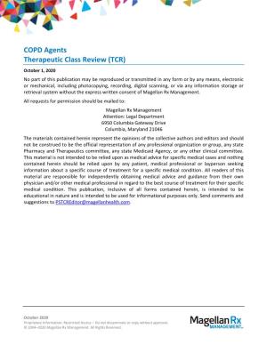 COPD Agents Review – October 2020 Page 2 | Proprietary Information