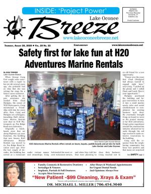 Safety First for Lake Fun at H20 Adventures Marine Rentals by GINA TOWNER an Old Friend for a New Lake Oconee Breeze Opportunity
