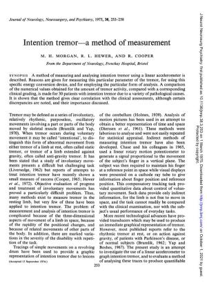 Intention Tremor- a Method of Measurement