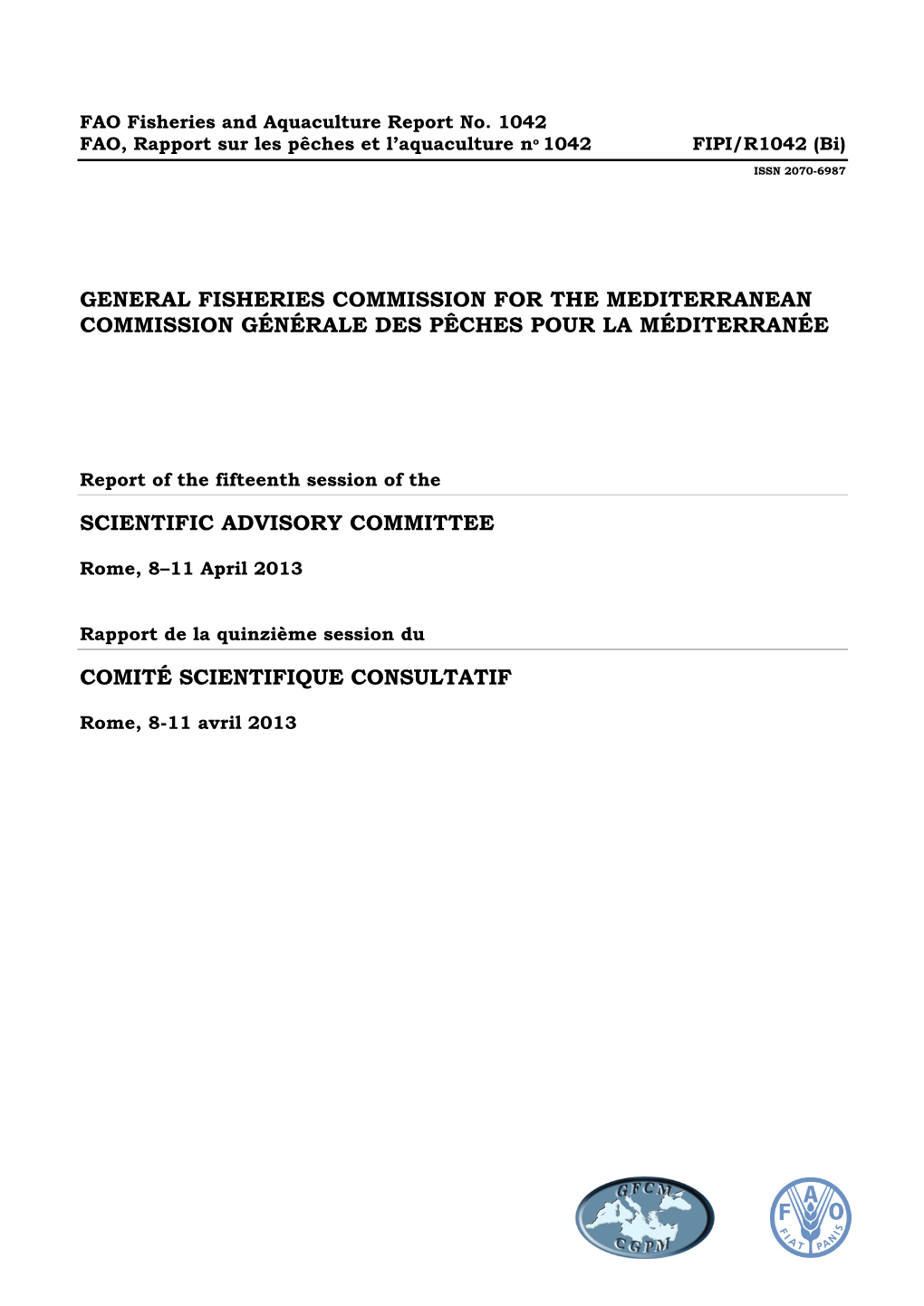 Rapport De La Quinzième Session Du Comité Scientifique Consultatif