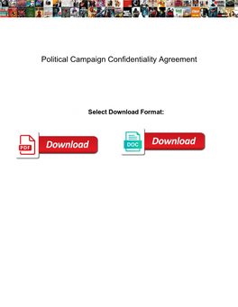 Political Campaign Confidentiality Agreement