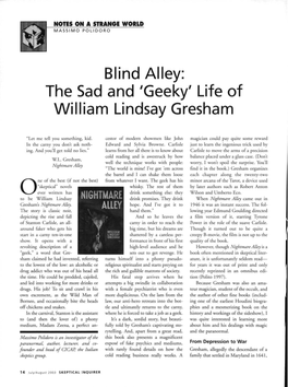 Blind Alley: the Sad and 'Geeky' Life of William Lindsay Gresham