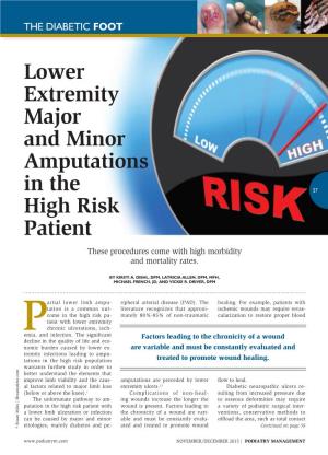 Lower Extremity Major and Minor Amputations in the High Risk Patient
