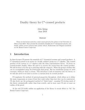 Duality Theory for C*-Crossed Products