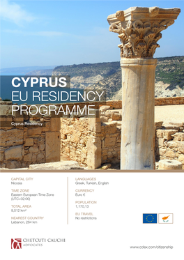 CYPRUS EU RESIDENCY PROGRAMME Cyprus Residency