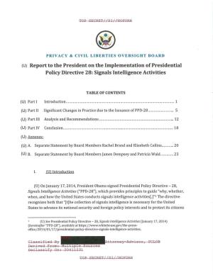 Policy Directive 28: Signals Intelligence Activities