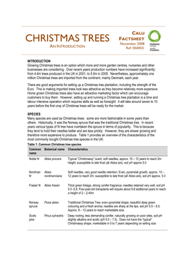 CHRISTMAS TREES FACTSHEET November 2008 an INTRODUCTION Ref: 050403