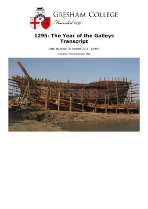 1295: the Year of the Galleys Transcript