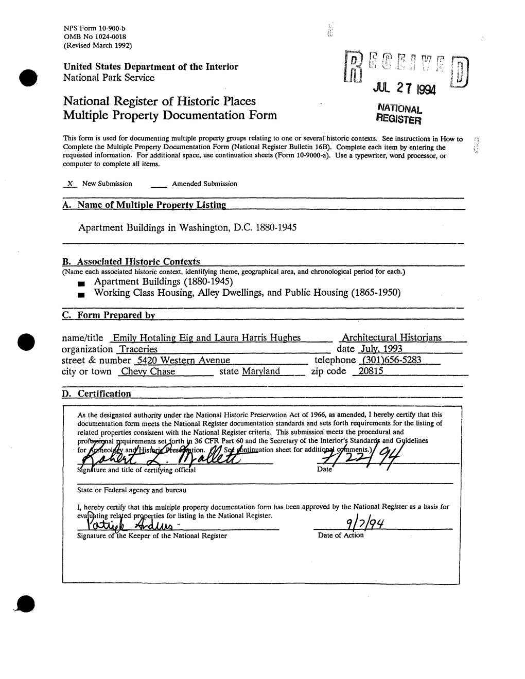 2TI994 National Register of Historic Places ?OWAL Multiple Property Documentation Form Fiegister