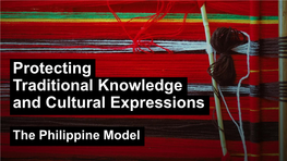 Protecting Traditional Knowledge and Cultural Expressions