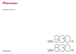 Vsx-930-K Vsx-830-K