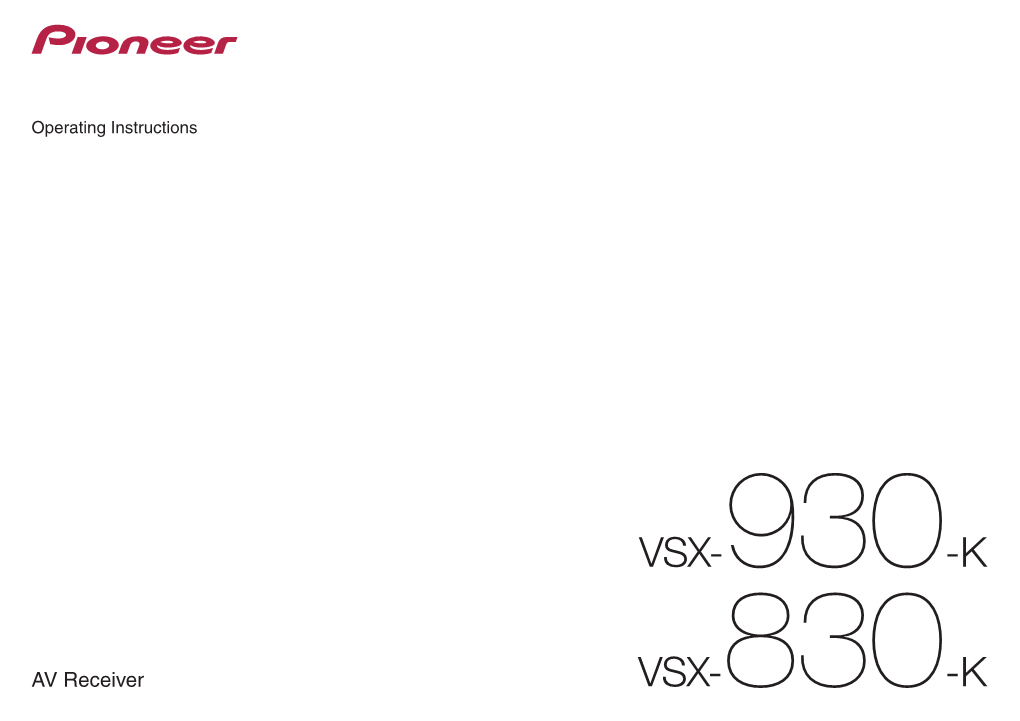 Vsx-930-K Vsx-830-K