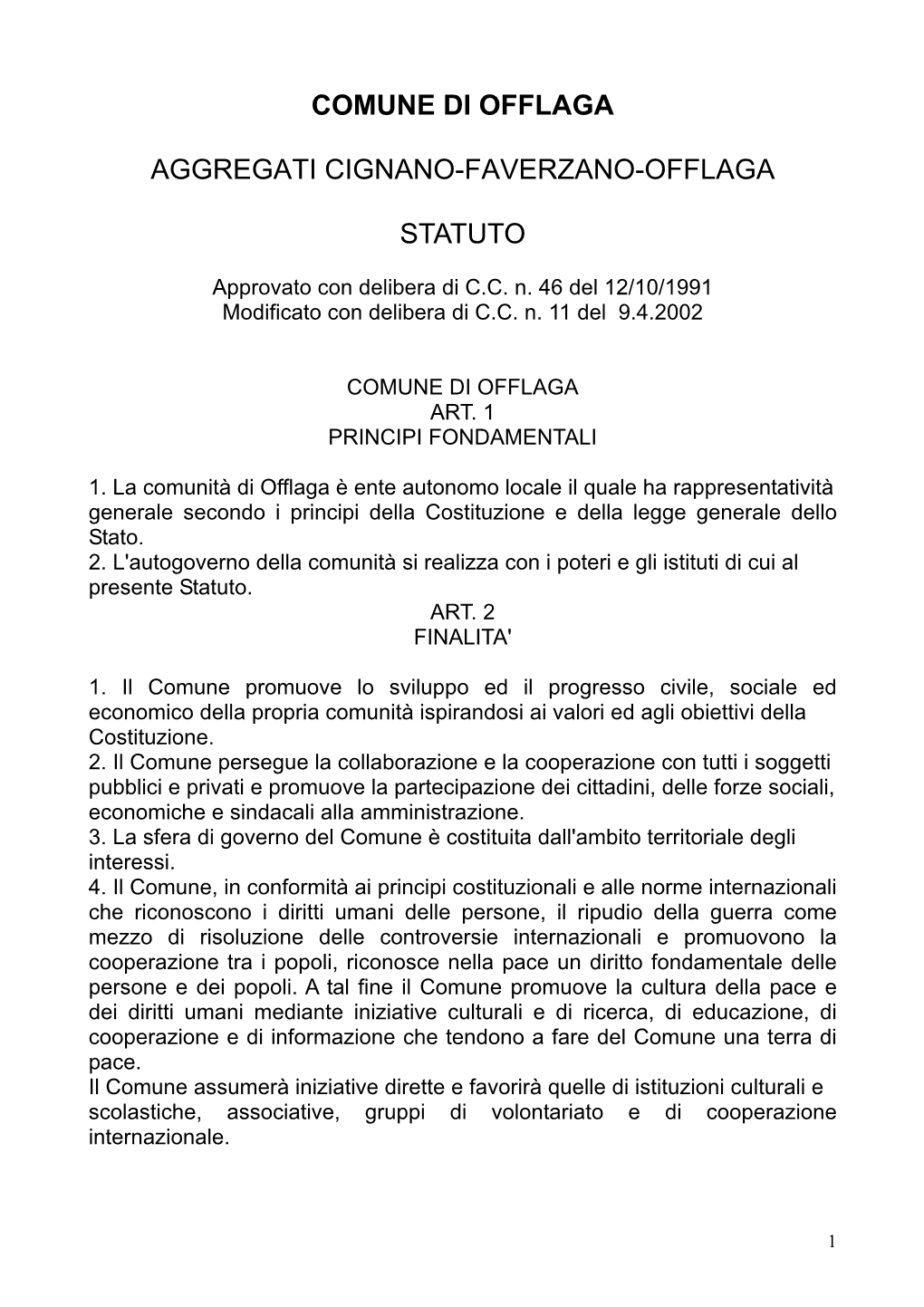 Comune Di Offlaga Aggregati Cignano-Faverzano-Offlaga 3