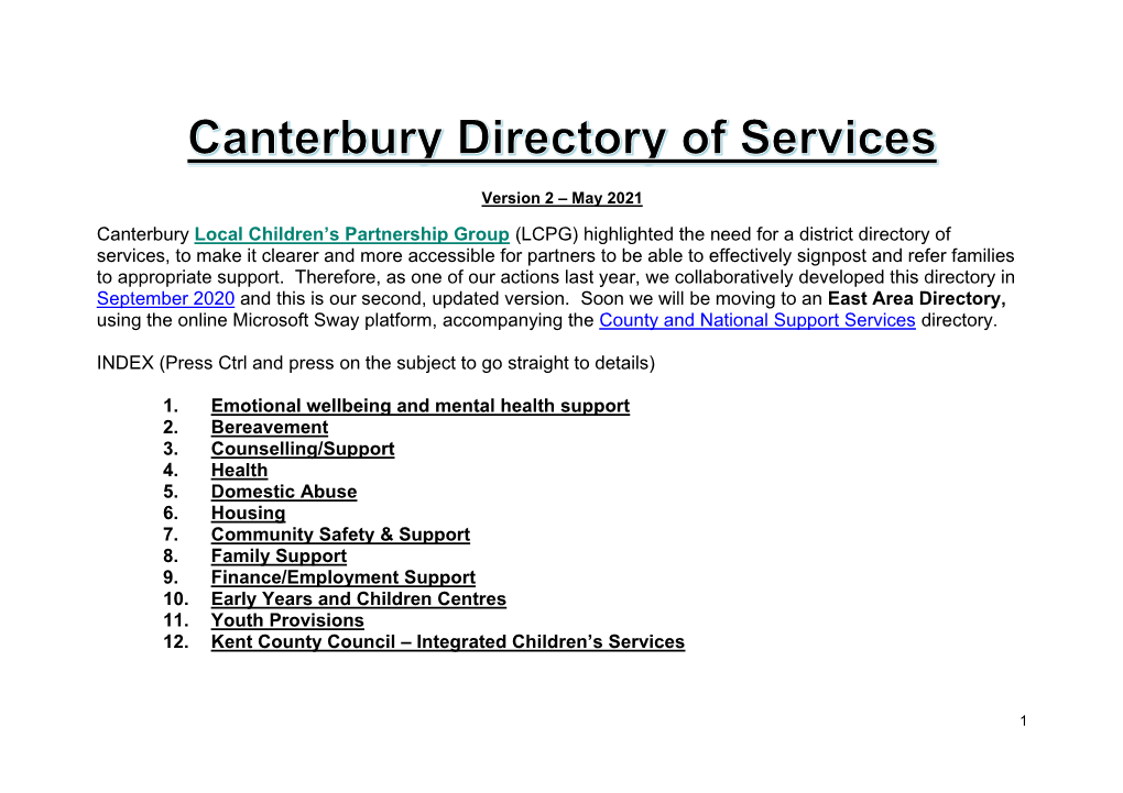 Canterbury Local Children's Partnership Group (LCPG)