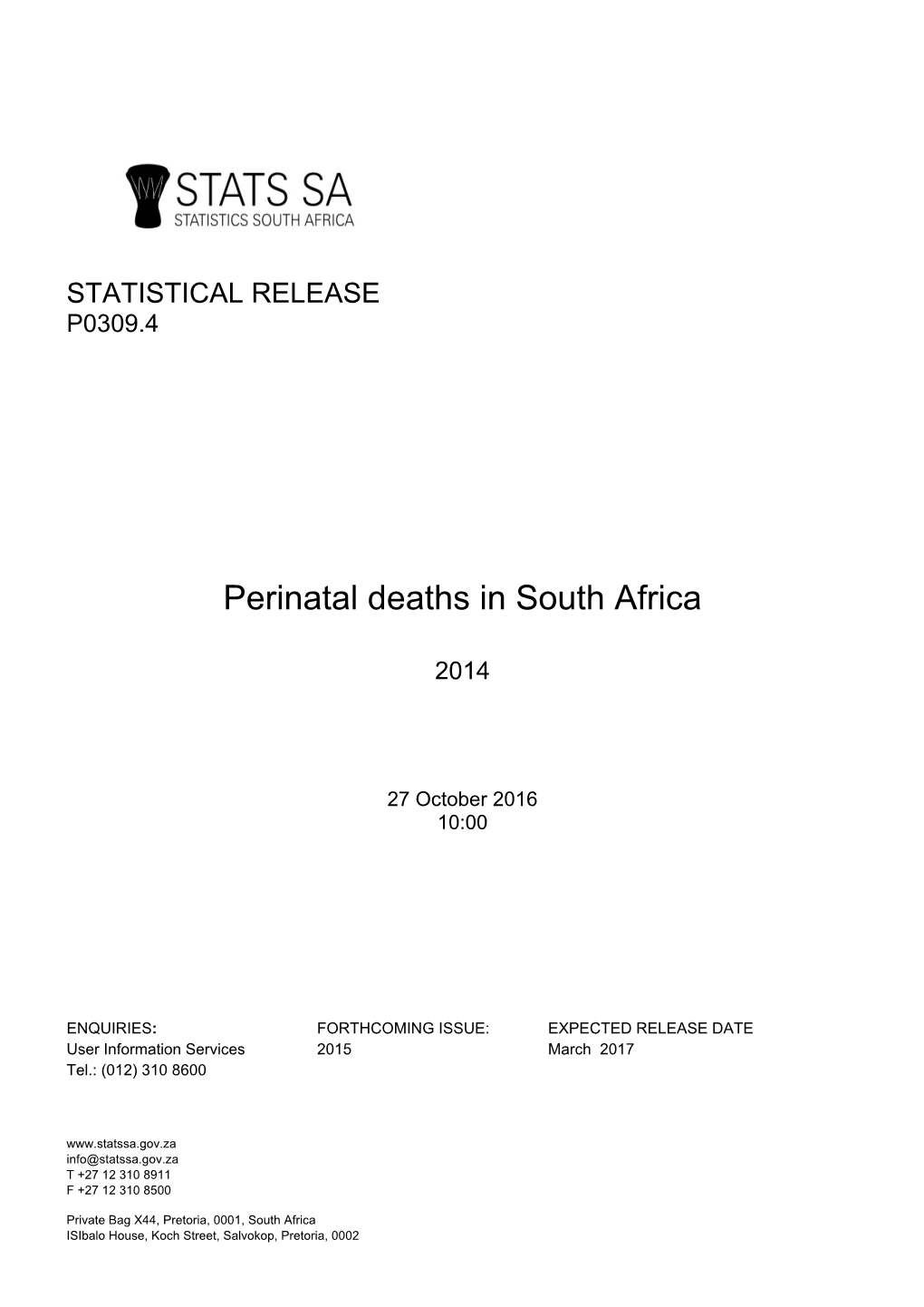 Perinatal Deaths in South Africa