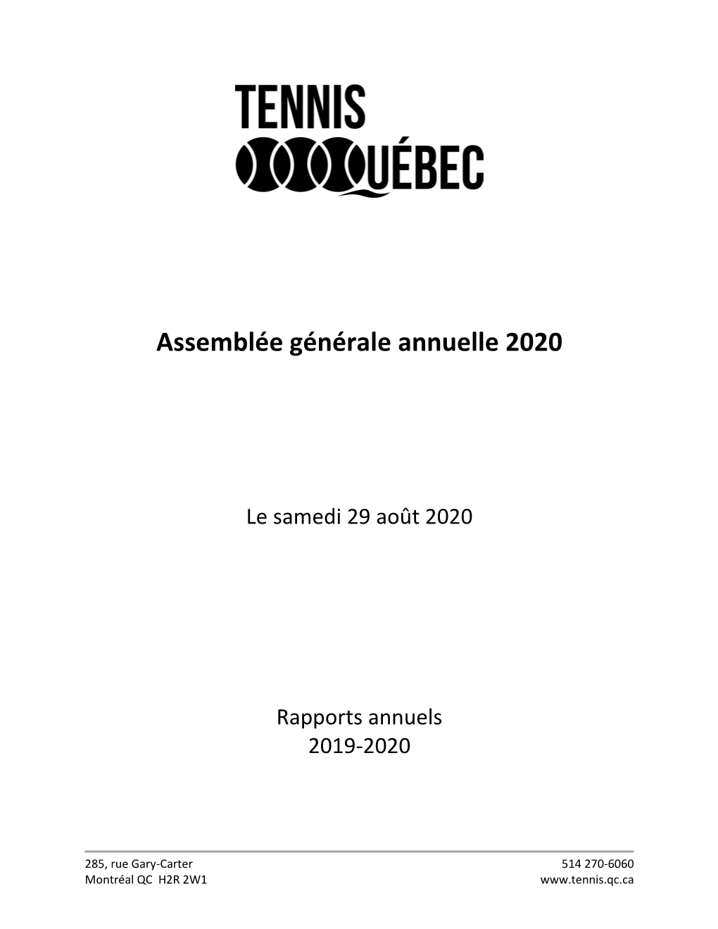 Assemblée Générale Annuelle 2020