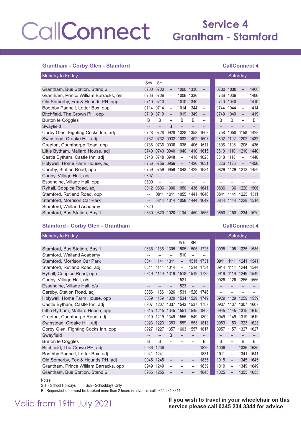 Service 4 Grantham - Stamford