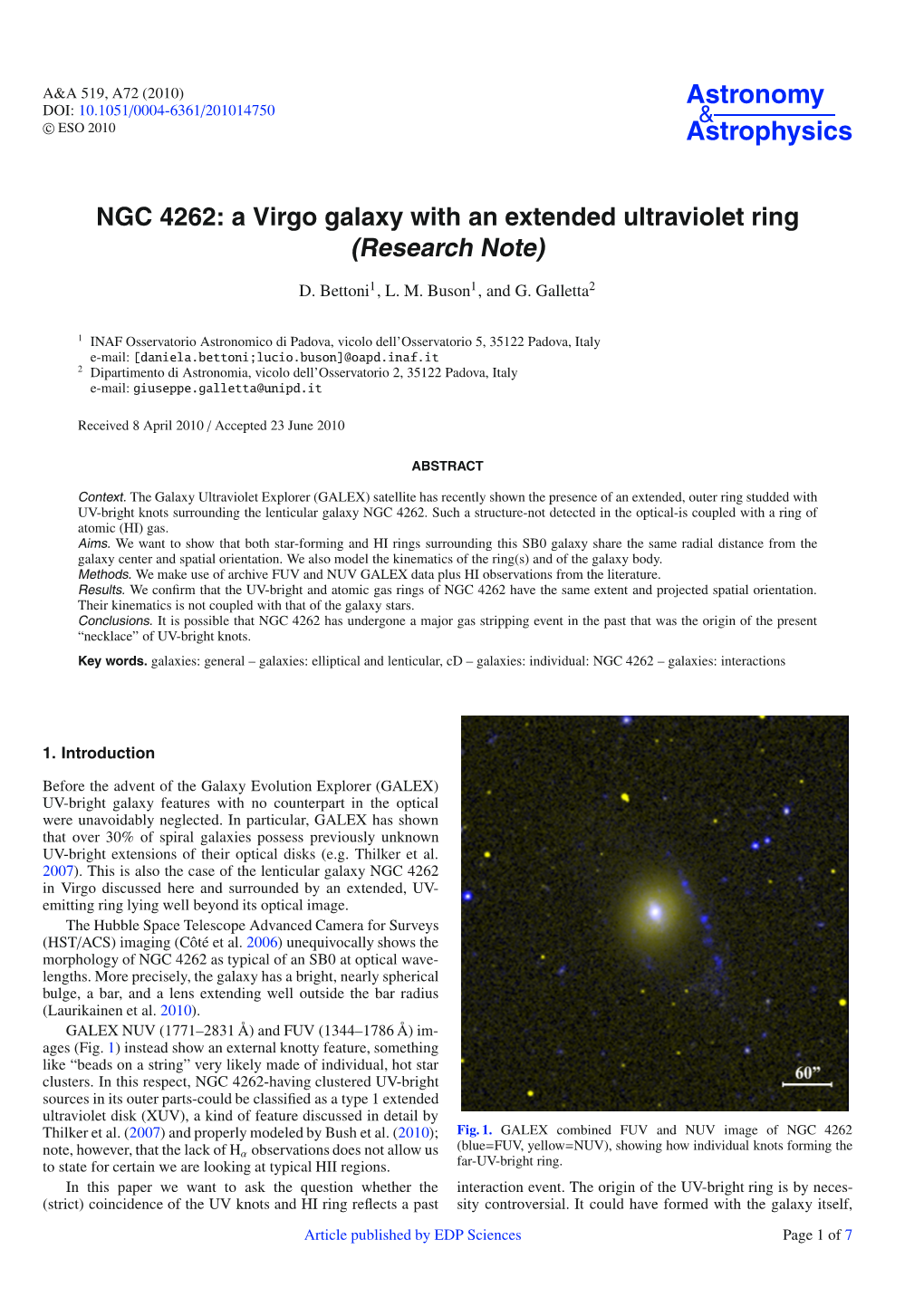 NGC 4262: a Virgo Galaxy with an Extended Ultraviolet Ring (Research Note)