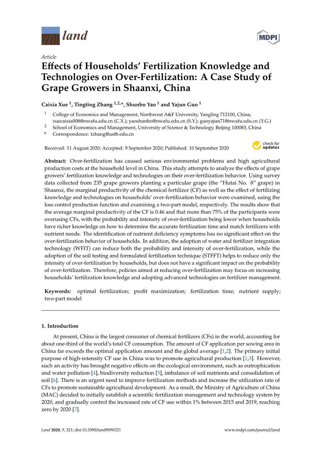 A Case Study of Grape Growers in Shaanxi, China