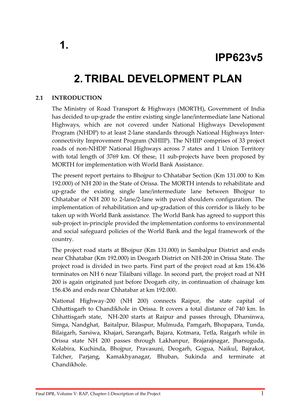 Tribal Development Plan