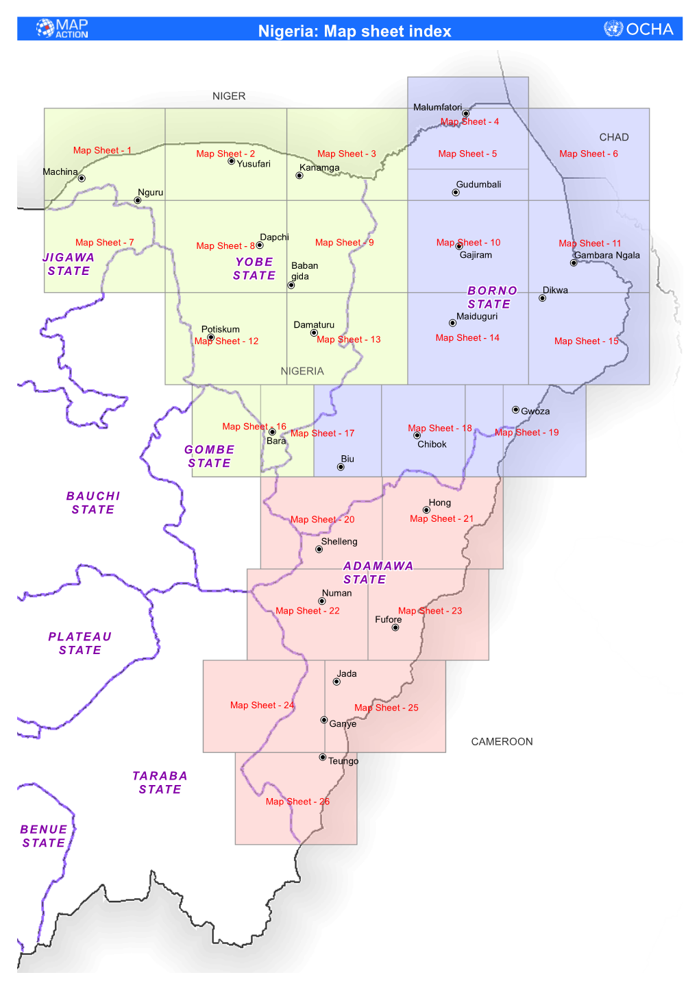 Nigeria: Map Sheet Index