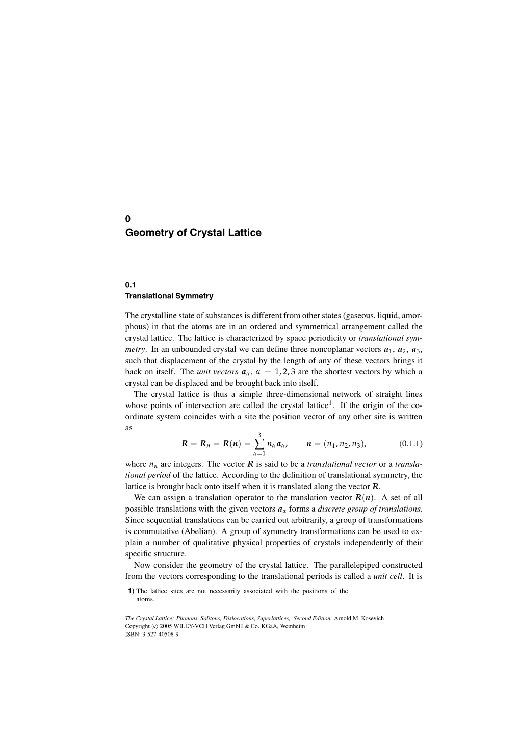 Geometry of Crystal Lattice