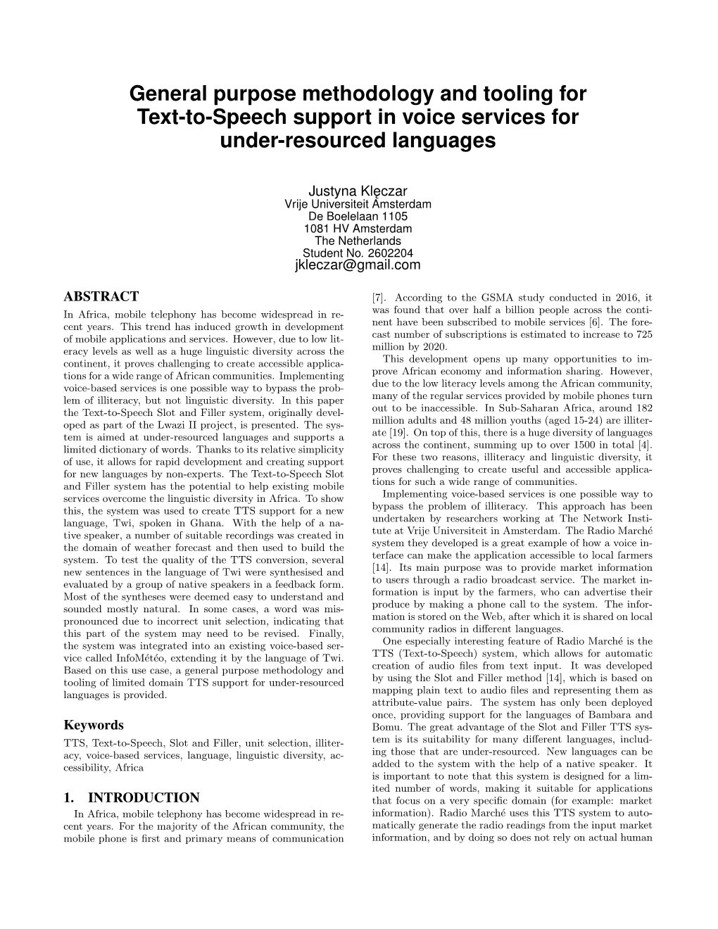 General Purpose Methodology and Tooling for Text-To-Speech Support in Voice Services for Under-Resourced Languages