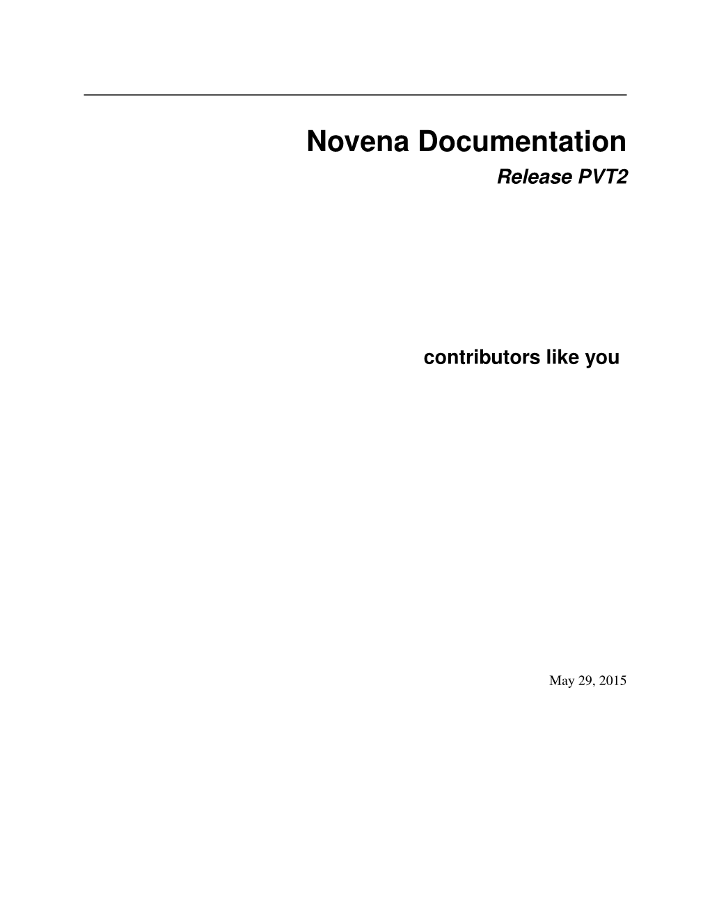 Novena Documentation Release PVT2