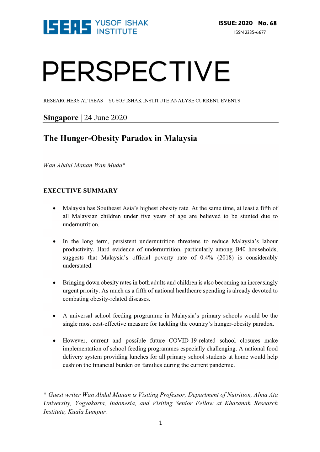 The Hunger-Obesity Paradox in Malaysia