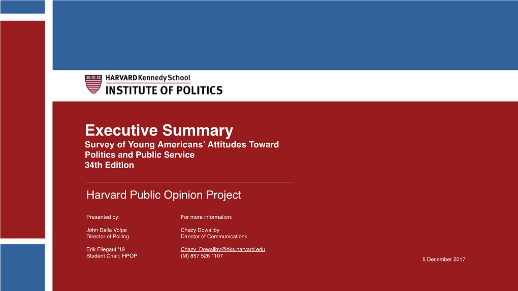 171205 Harvard IOP Poll Fall Exec Summary