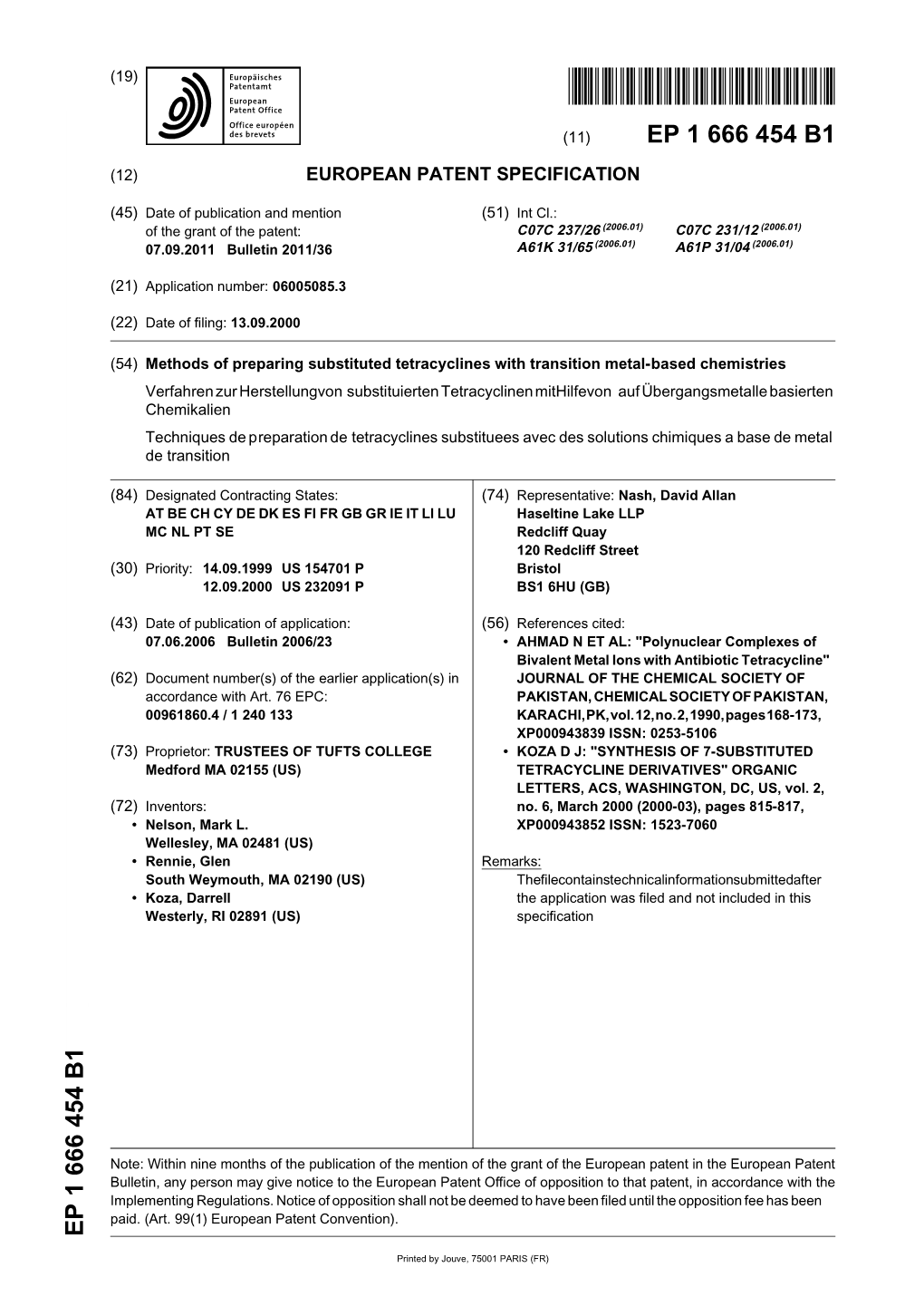 Methods of Preparing Substituted Tetracyclines with Transition Metal