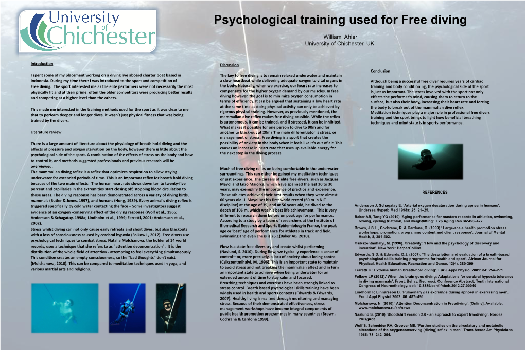 Psychological Training Used for Free Diving