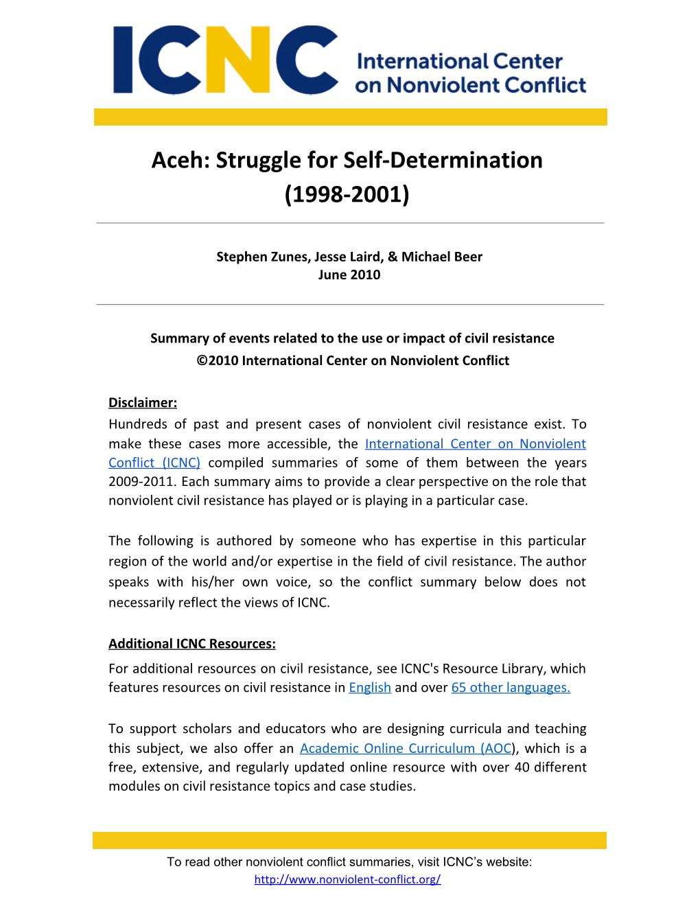 Aceh: Struggle for Self-Determination