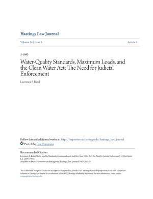 Water-Quality Standards, Maximum Loads, and the Clean Water Act: the Eedn for Judicial Enforcement Lawrence S