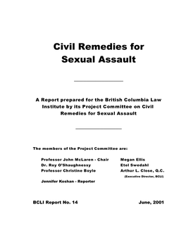 Civil Remedies for Sexual Assault
