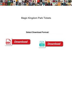 Magic Kingdom Park Tickets