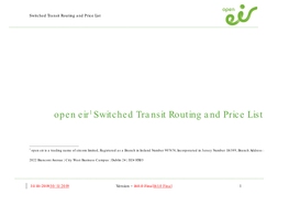 Eircom Switched Transit Routing and Price List