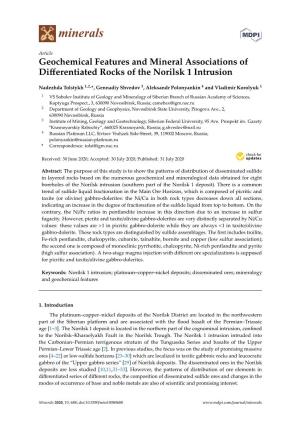 Geochemical Features and Mineral Associations of Differentiated Rocks