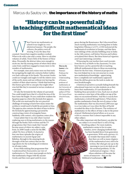 History Can Be a Powerful Ally in Teaching Difficult Mathematical Ideas for the First Time”