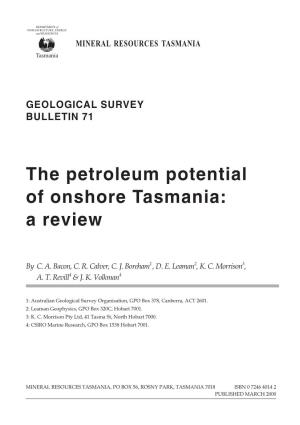 The Petroleum Potential of Onshore Tasmania: a Review