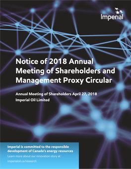Notice of 2018 Annual Meeting of Shareholders and Management Proxy Circular