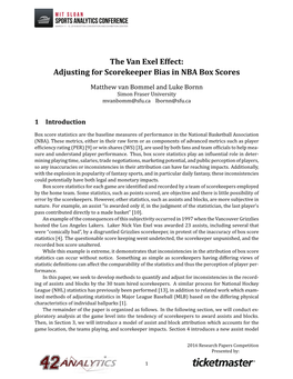 The Van Exel Effect: Adjusting for Scorekeeper Bias in NBA Box Scores